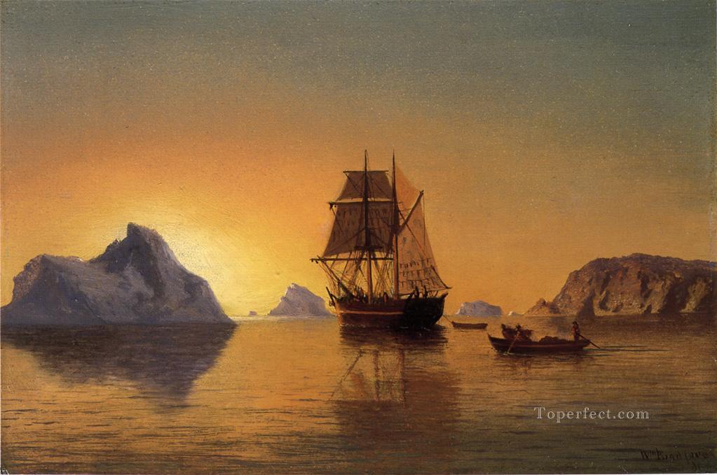 An Arctic Scene boat seascape William Bradford Oil Paintings